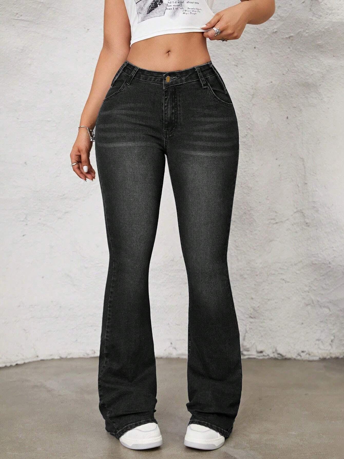 SHEIN ICON Flare Leg Jeans