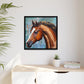 BROWN STALLION PORTRAIT Canvas Wall Art - by Queennoble