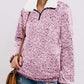 Women'S Long Sleeve 1/4 Zipper Pullover Sherpa Fleece Winter Oversized Outwear Sweatshirt Coat