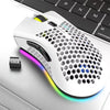 BM600 Wireless Mouse Luminescent Desktop Computer Laptop Universal Rechargable Lightweight Ergonomics Game E-Sports Mouses - White