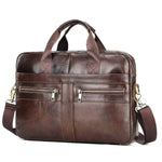 Men Genuine Leather Handbags Casual Leather Laptop Bags Male Business Travel Messenger Bags Men'S Crossbody Shoulder Bag