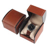 Portable Watch Box PU Leather Watch Case Organizer Storage Holder for Men Women Bracelet Vintage Jewelry Box with Leather Pillow - Brown