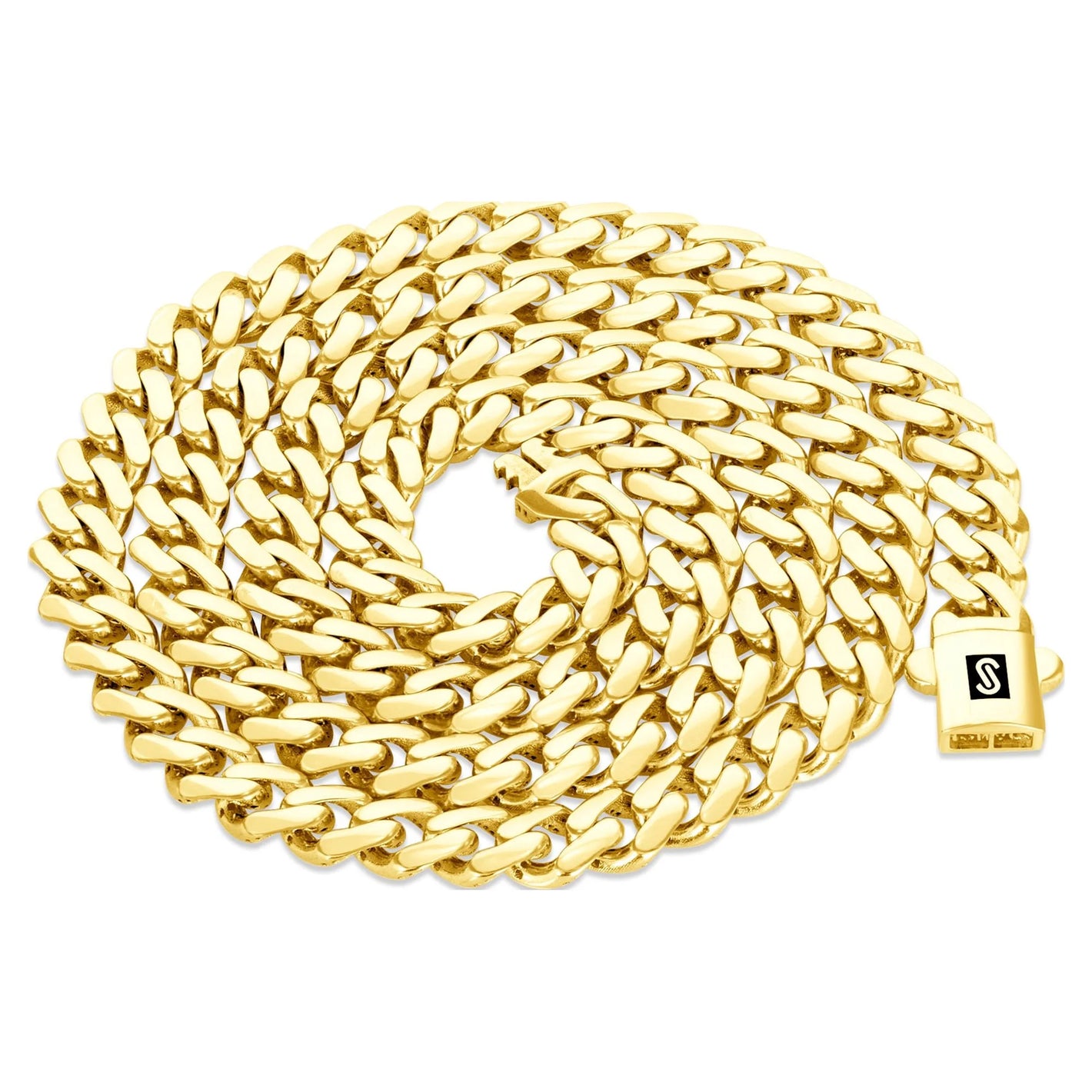 14K Yellow Gold 6Mm Royal Monaco Miami Cuban Link Chain Necklace, Mens or Womens Jewelry 16" - 30"