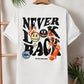 Never Look Back Creative Smile Skull Printing Cartoons Street Print Tshirt Man Loose Tee Clothes Cotton Crewneck Tops T-Shirt