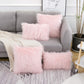 Set of 2 Pink Fluffy Pillow Covers New Luxury Series Merino Style Blush Faux Fur Decorative Throw Pillow Covers Square Fuzzy Cushion Case 18X18 Inch