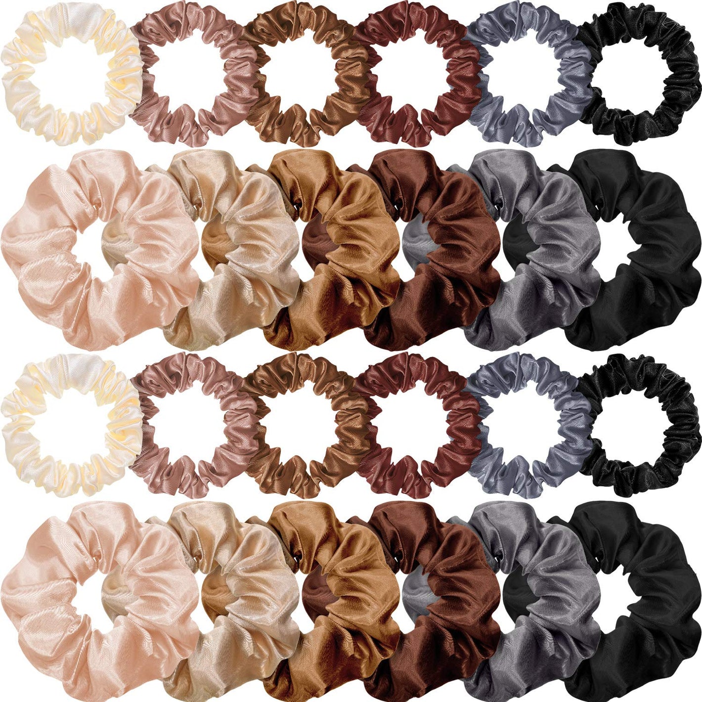 24 Pieces Satin Hair Scrunchies Bulk Silk Elastic Hair Bands Ropes Ponytail Holder for Women Girls Hair Accessories Decorations(Vintage Colors)