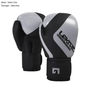 Adult Professional 12Oz Boxing Training Gloves Pu Elastic Boxing Gloves Muay Thai Sanda Fighting Gloves for Men and Women Lekaro