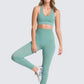 2Pcs Seamless Hyperflex Workout Sport Outfits for Women Sportswear Athletic Clothes Gym Long Sleeve Crop Top High Waist Leggings