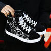 Hot9 High Top Sneakers Men Canvas Shoes Cool Street Shoes Young Male Sneakers Black Blue Red Mens Causal Shoes - Black