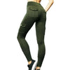 Velvet Lined Workout Pants Women Yoga Pants High Waist Yoga Pants with Pockets for Women Lifting Sport Leggings Tight for Gym - Green