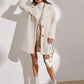 SHEIN Frenchy Lapel Neck Single Breasted Teddy Coat