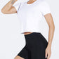 Women'S Dry Fit Crop Top Yoga Short Sleeve Shirts Crew Neck Athletic Running Tee 3 Pieces