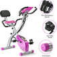 Folding Exercise Bike Portable Upright Adjustable Backrest Cycling Recumbent Stationary Bike Slim Indoor Workout Fitness Cardio Foldable Exercise Bicycle Machine with Pulse Sensor LCD Monitor