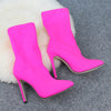 2023 Women Fetish Silk Sock Boots 11.5Cm High Heels Stretch Fashion Heels Peach Ankle Boots Peach Rose Red plus Size 43 Shoes - Peach