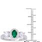 Simulated Emerald Oval Halo 3 Piece, Pendant, Earrings and Ring, Set in Silver Plate