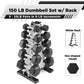 5-25Lb Rubber Coated Hex Dumbbell Set with a Frame Storage Rack Non-Slip Hex Shape for Muscle Toning, Strength Building & Weight Loss - Multiple Choices Available