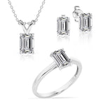 Beautiful Gift Set of 3 Carat Moissanite with Ring, Earrings & Pendant