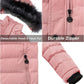 Girls' Puffer Jacket Soft Fleece Lined Warm Hooded Winter Coat