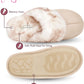 Women'S Comfy Faux Fur House Slipper Scuff Memory Foam Slip-On Anti-Skid Sole