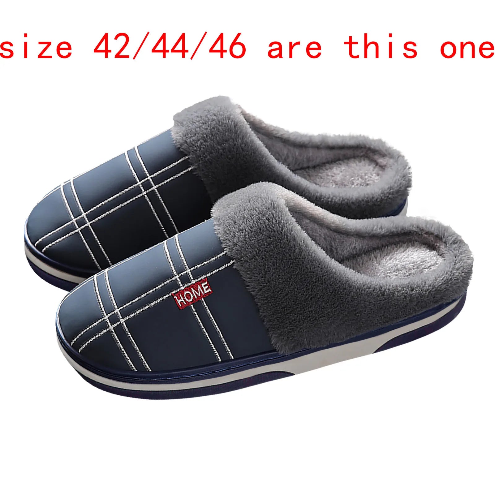 Men Shoes Winter Slippers Suede Gingham Plush Velvet Indoor Shoes for Men Home Slippers 2021 Non Slip Waterproof Male Slipper