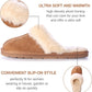 Women'S Comfy House Slippers Scuff Faux Fur House Shoes W/Indoor Outdoor Anti-Skid Rubber Sole(Camel,Small)