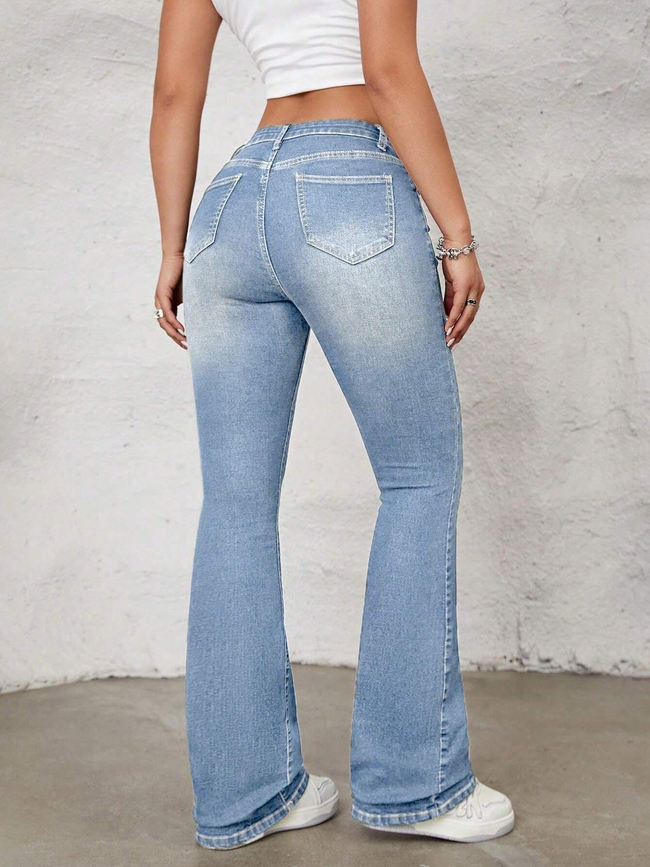 SHEIN ICON Flare Leg Jeans