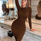 SHEIN Ezwear Solid Scoop Neck Bodycon Dress