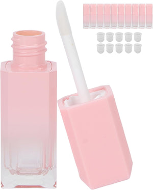 Clear Lip Gloss Tube Containers Bulk Wand 10 Pcs 6Ml Empty Lip Gloss Tubes Refillable Lipstick Containers for DIY Lip Gloss Lip Samples Pink Gradient Such as Lip Samples, Homemade Lip Balm