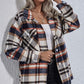 Women'S Casual Long Sleeve Button down Boyfriend Plaid Heavyweight Flannel Shirt Jacket Shacket