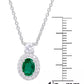 Simulated Emerald Oval Halo 3 Piece, Pendant, Earrings and Ring, Set in Silver Plate