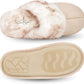 Women'S Comfy Faux Fur House Slipper Scuff Memory Foam Slip-On Anti-Skid Sole