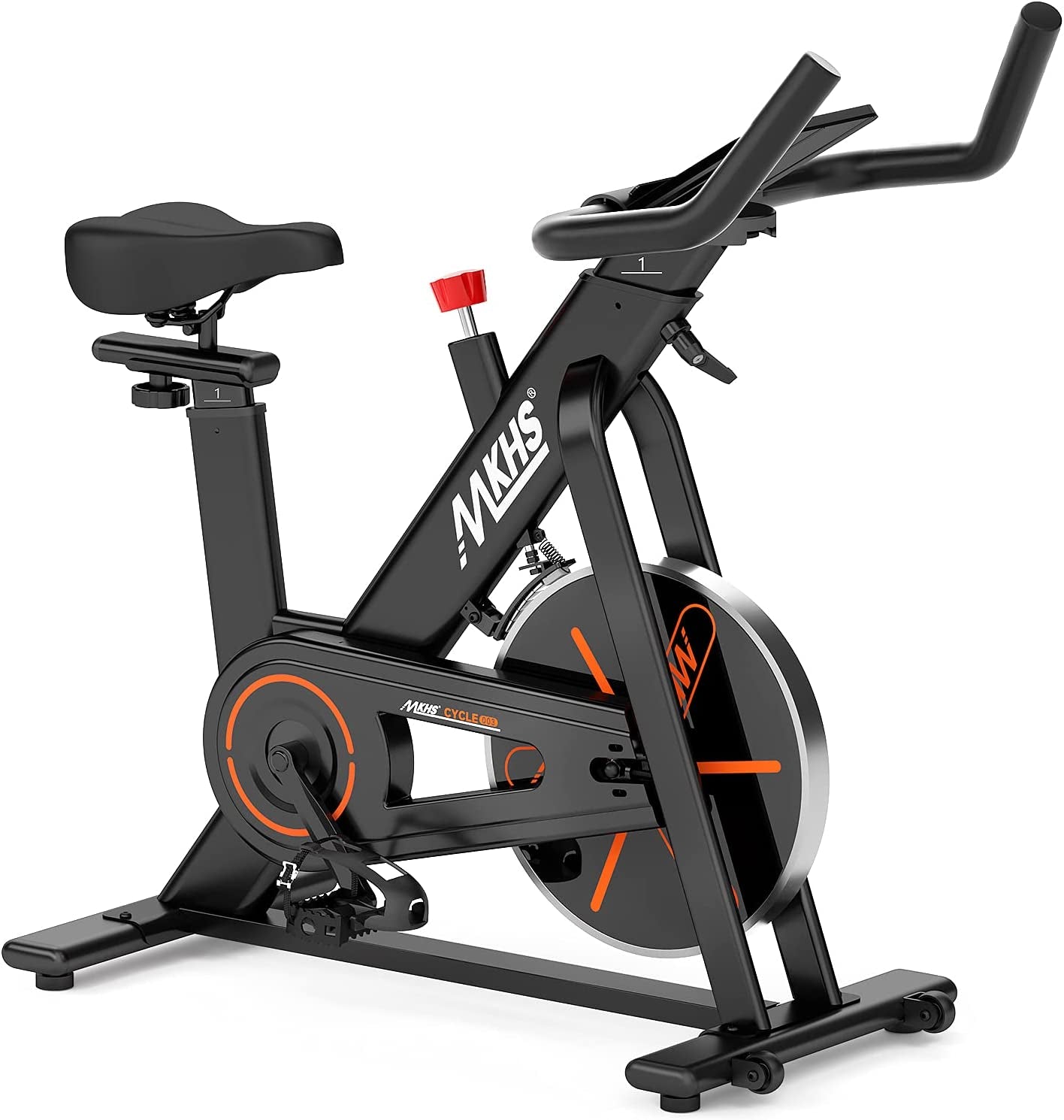 Silent Magnetic Resistance Indoor Cycling Bike, Fully Adjustable Design for All People, Stationary Exercise Bikes for Home (400 Lbs Weight Capacity)