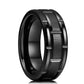 Modern Men 8MM Stainless Steel Ring Silver Color Brushed Double Groove Pattern Men'S Wedding Ring Party Jewelry for Women Gift