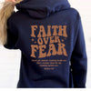 Faith over Fear Hoodie Christian Sweatshirt Trendy Faith Shirt Cute Religious Hooded Preppy Women Christian Sweater Hoodies - Navy Blue