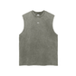 Streetwear Unisex Snow Washed Frayed Hem Tank Top