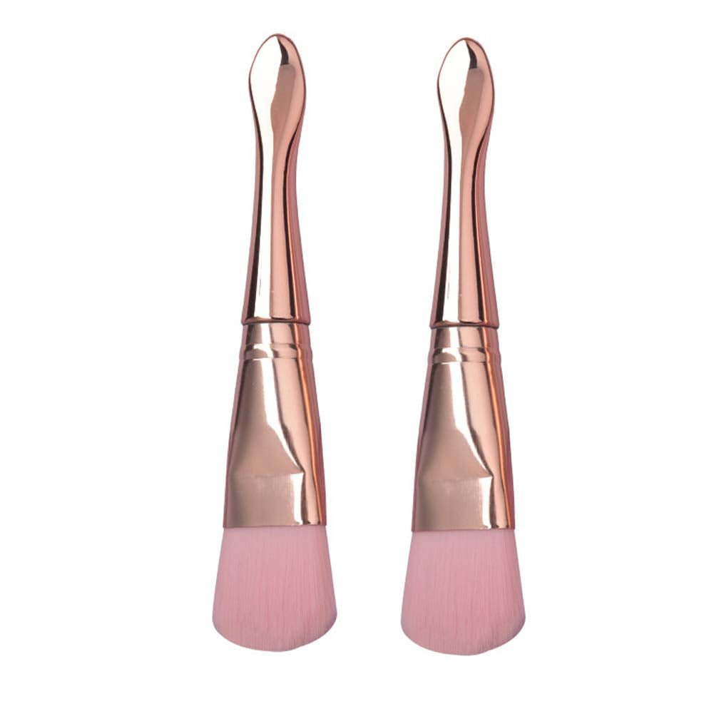 2PCS Rose Gold Face Mask Brush Applicator Soft Fiber Facial Mud Mask Applicator Brush Best for Facials Mud Clay Mask DIY Modeling Mask Body Lotion and BB CC Cream