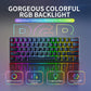 TH61 60% Mechanical Gaming Keyboard,Rgb Backlit Wired Ultra-Compact Mini Mechanical Keyboard Full Keys Programmable Black