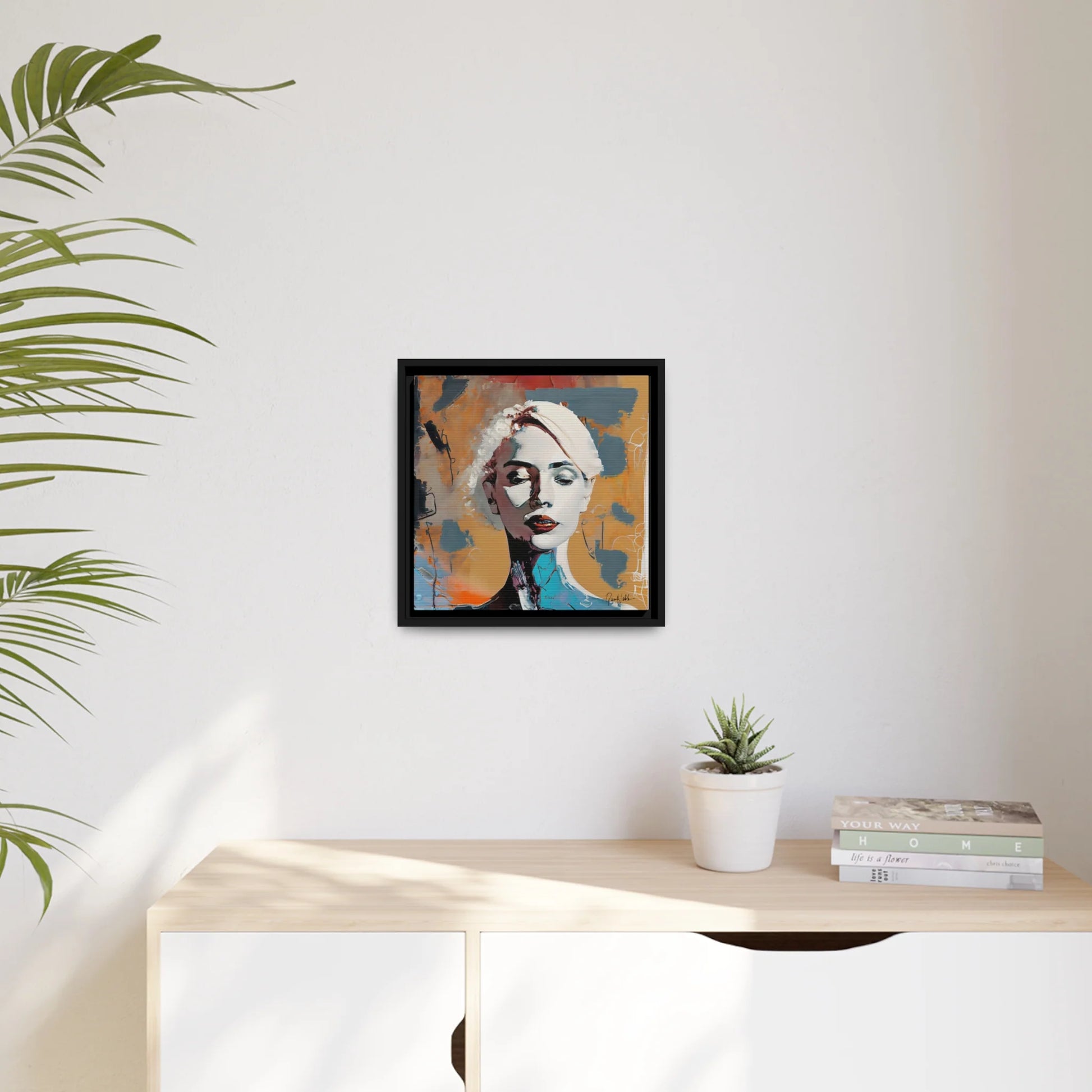 Woman Abstract Portrait - Canvas Wall Art with Frame