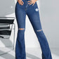 SHEIN SXY High Waist Ripped Flare Leg Jeans