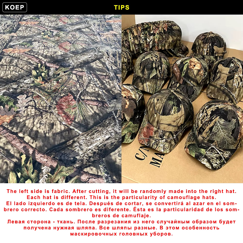 New Tree Camo Baseball Cap Fishing Caps Men Outdoor Hunting Camouflage Jungle Hat Hiking Casquette Hats