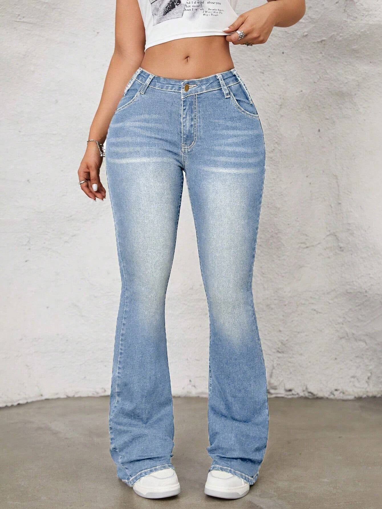 SHEIN ICON Flare Leg Jeans