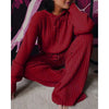 Two Piece Set Women Spot Hot Style Europe Long Sleeve New 2023 Loose Hooded Leisure Suit Tracksuit Women Dropshipping CKX9436 - Burgundy