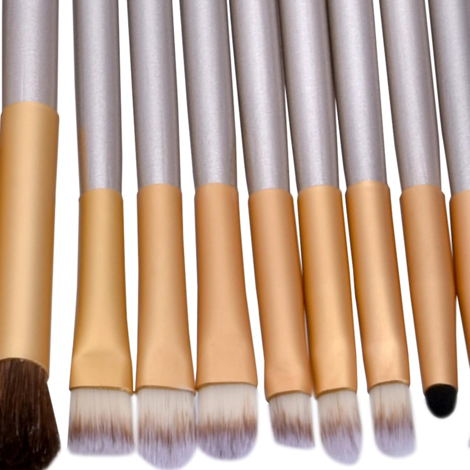 24Pcs Set Make up Brushes Tool Kit Portable Soft Nylon Cosmetics Brushes for Women Girls (Champaign Gold).