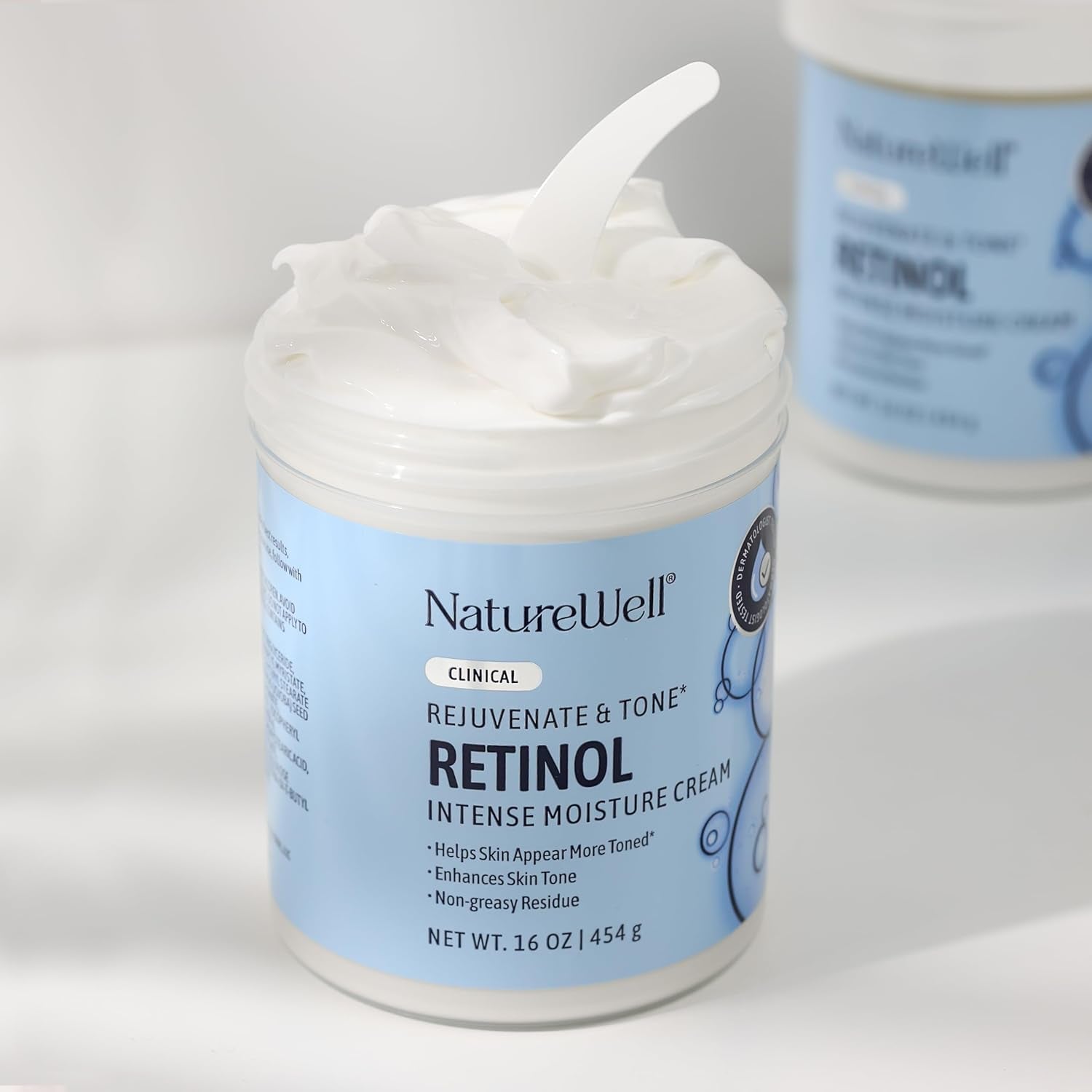 Clinical Retinol Advanced Moisture Cream for Face, Body, & Hands, anti Aging, Targets Discoloration, Wrinkles, Sun Damage, Crepey, & Sagging Skin, 16 Oz