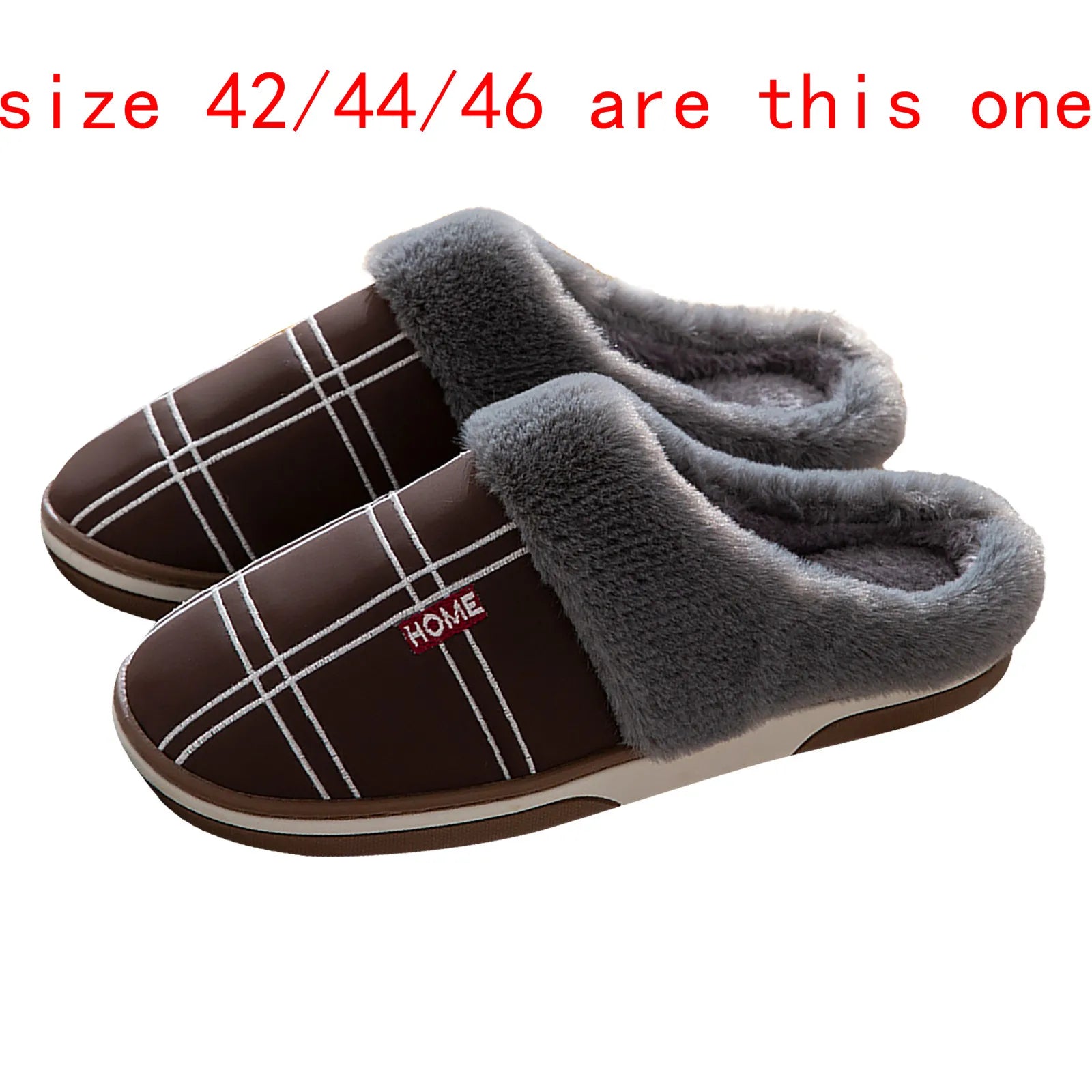 Men Shoes Winter Slippers Suede Gingham Plush Velvet Indoor Shoes for Men Home Slippers 2021 Non Slip Waterproof Male Slipper