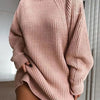 Women Turtleneck Oversized Knitted Dress Autumn Solid Long Sleeve Casual Elegant Mini Sweater Dress Winter Clothes - Pink Sweater Dress