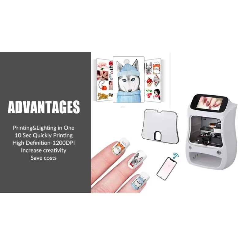 Nail Printer Finger DIY Print Art Automatic 3D Art Designs Finger Nails Printing Machine for Salon Use