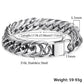 15Mm Wide 8 Inch Curb Cuban Rombo Mens 316L Stainless Steel Chain Bracelet Silver