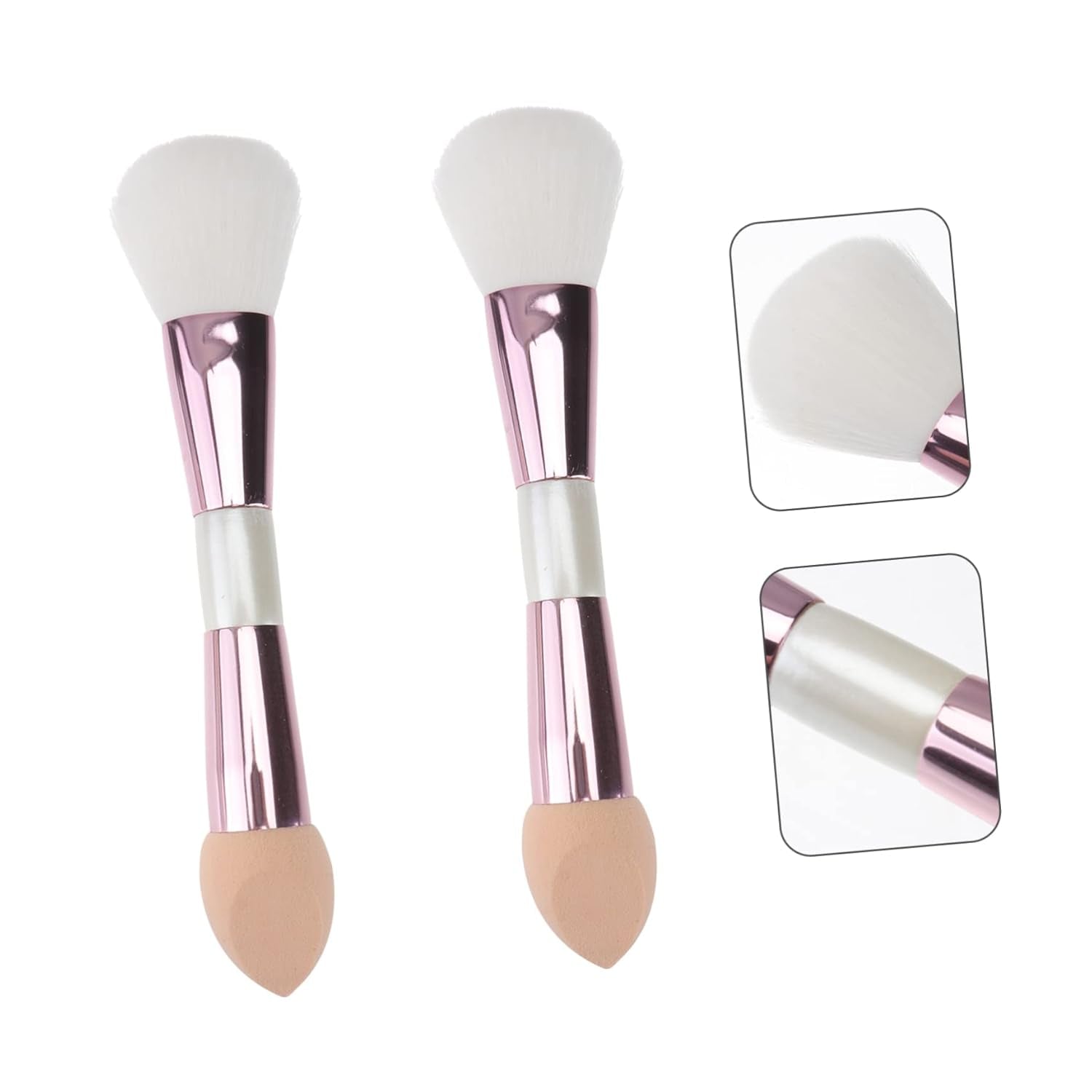 2Pcs Makeup Brush Cosmetics Brush Tool Blush Brush Multifunctional Makeup Tool Dual Headed Cosmetics Brush Concealer Brush Portable Cosmetics Brush Multi Tool Cosmetic Brush Alloy